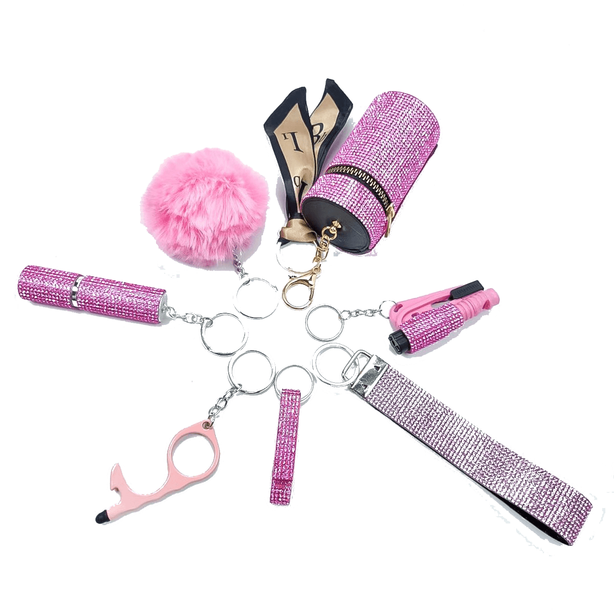 Customisable Rhinestone Bling Self-Defense Keychain Set